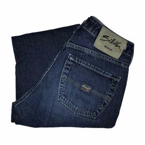 Silver Vintage 1990's Stitched Wide Jeans 26 30